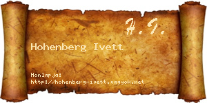 Hohenberg Ivett névjegykártya